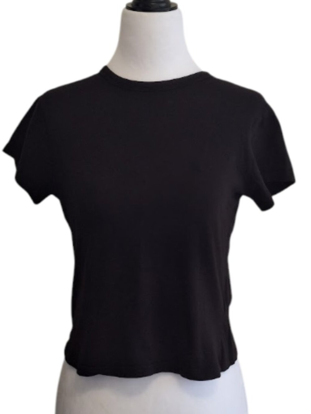 ARDENE BLACK CROPPED TEE SHIRT SIZE L